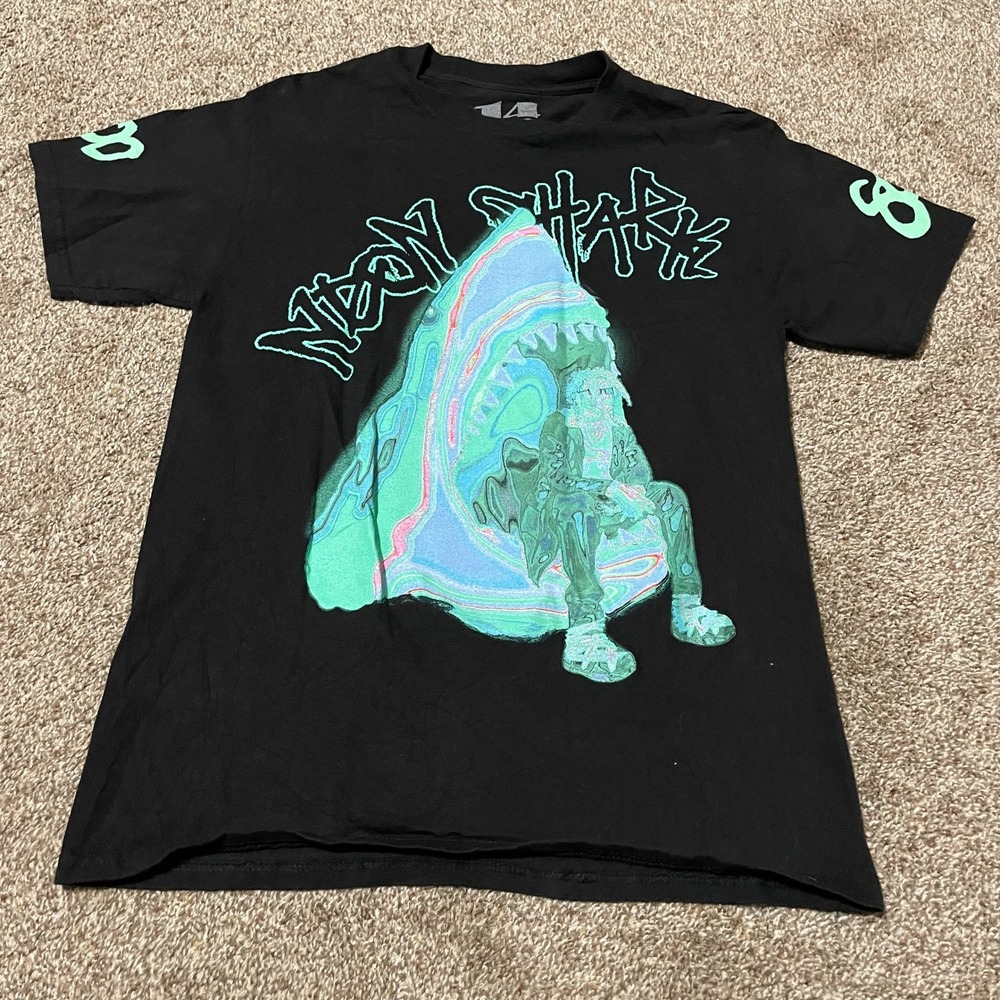 Trippie Redd Neon Shark Black T-Shirt Graphic Tee Rap Hip Hop 1400 Merch